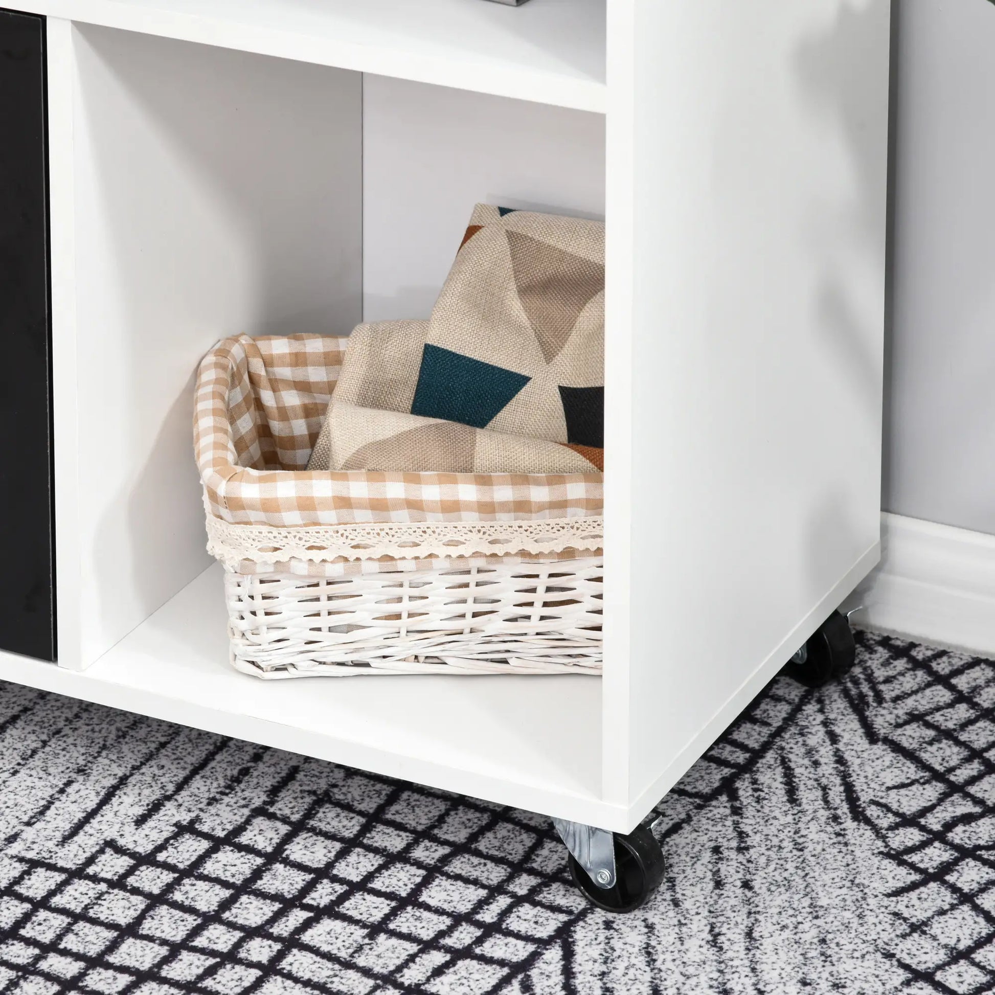 Lateral Filing Cabinet, Mobile with Wheels, Lockable Drawer, Black Office Cabinets & Cupboards at Gallery Canada