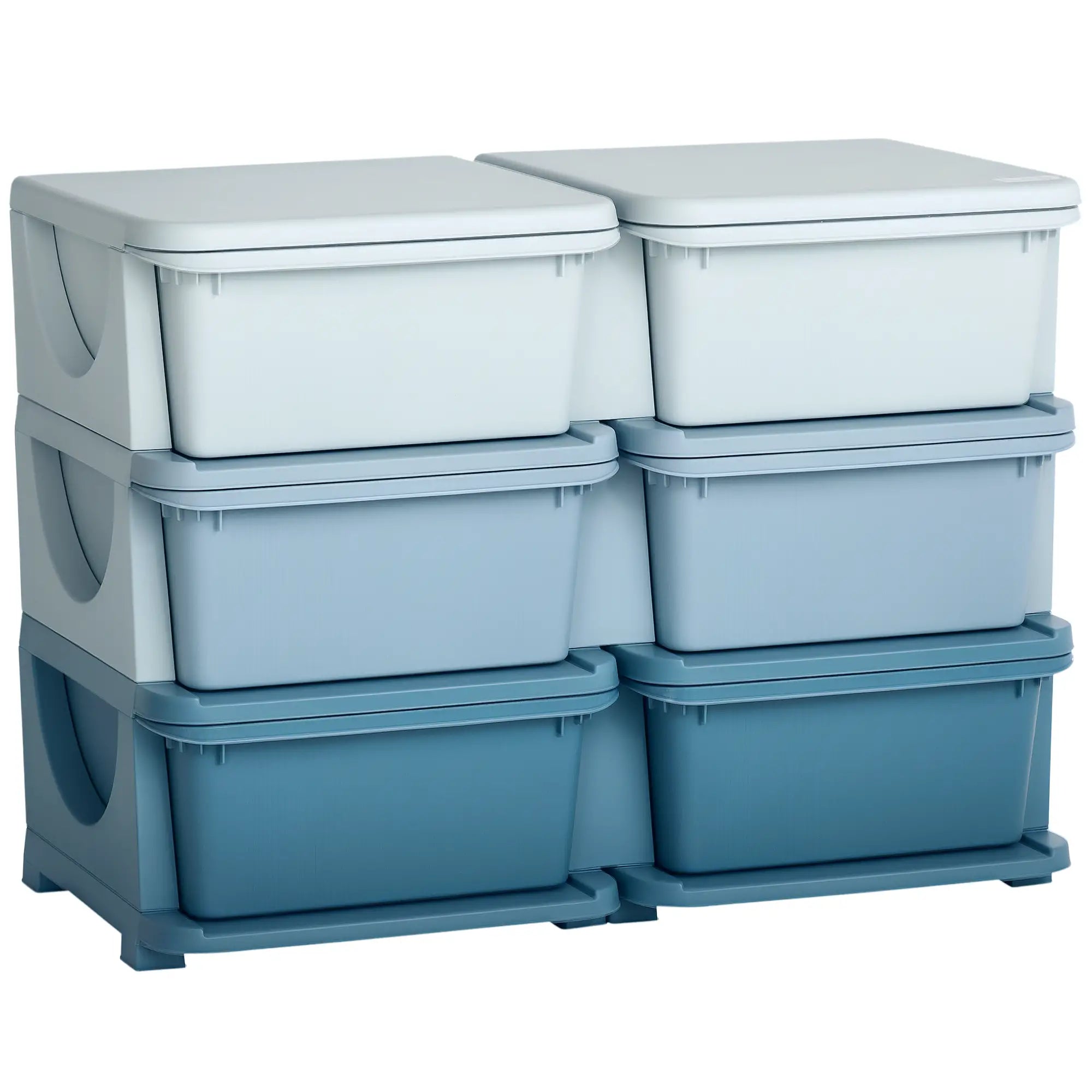 3 Tier Kids Toy Organizer, 6 Plastic Drawers, Blue Baby & Kids Storage at Gallery Canada