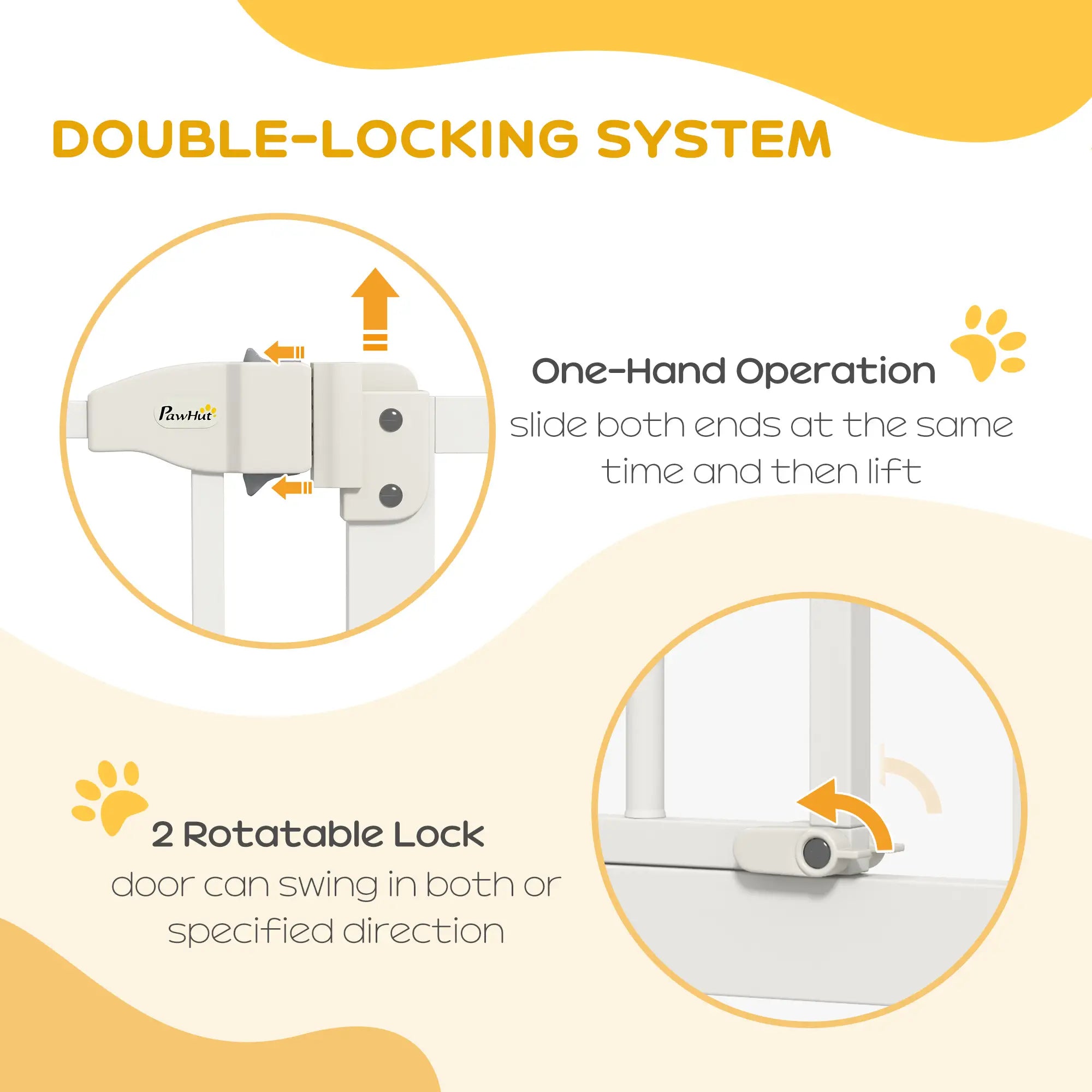 Extra Tall Dog Gate with Door, Pressure Fit, Auto Close, 29
