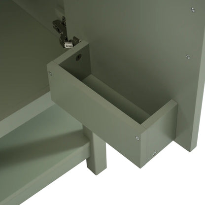 Bathroom Vanity with Ceramic Sink, Soft Close Doors, 30" L x 18.5" W x 34" H, Green+White Sink Cabinets at Gallery Canada