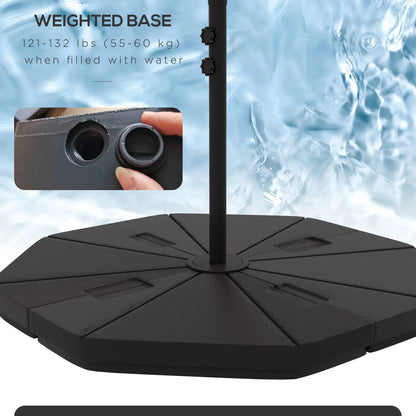 9.5' Offset Patio Umbrella with Solar LED Lights, Dark Grey Cantilever Umbrellas at Gallery Canada