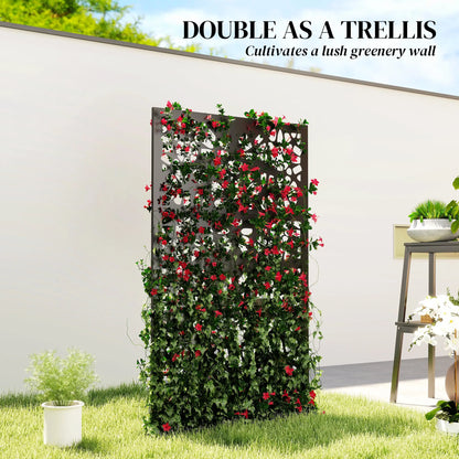 Metal Outdoor Privacy Screen 72x38 Freestanding, Black Side Awnings at Gallery Canada