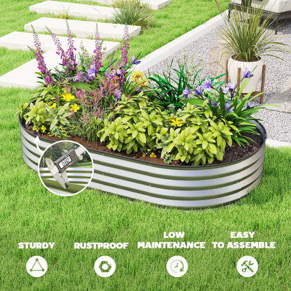 5' x 3' x 1' Outdoor Planter Box, Galvanized Raised Garden Bed, Silver Raised Garden Beds at Gallery Canada