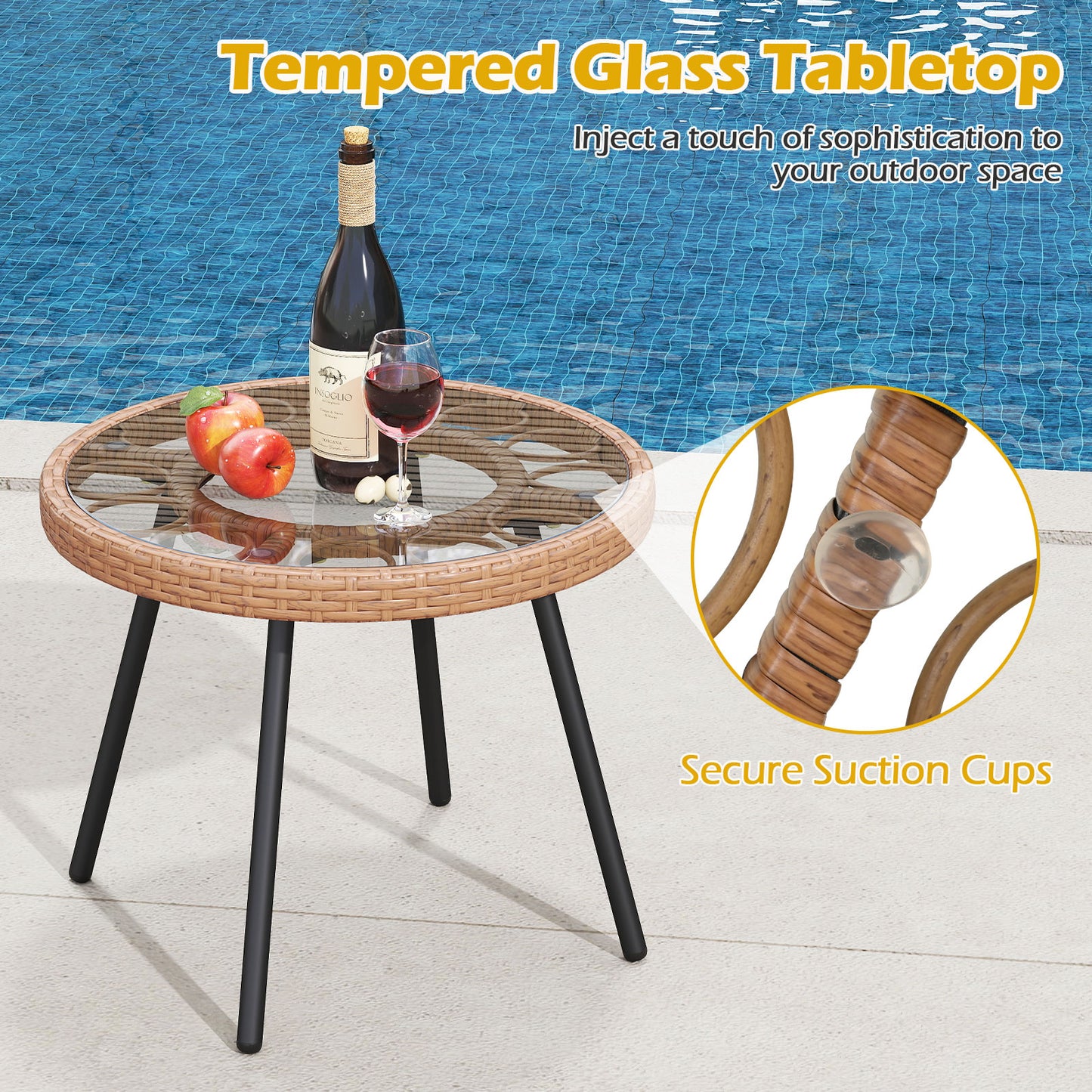 3 Piece Patio Bistro Set, Heavy Duty Metal Frame, Beige Patio Conversation Sets at Gallery Canada