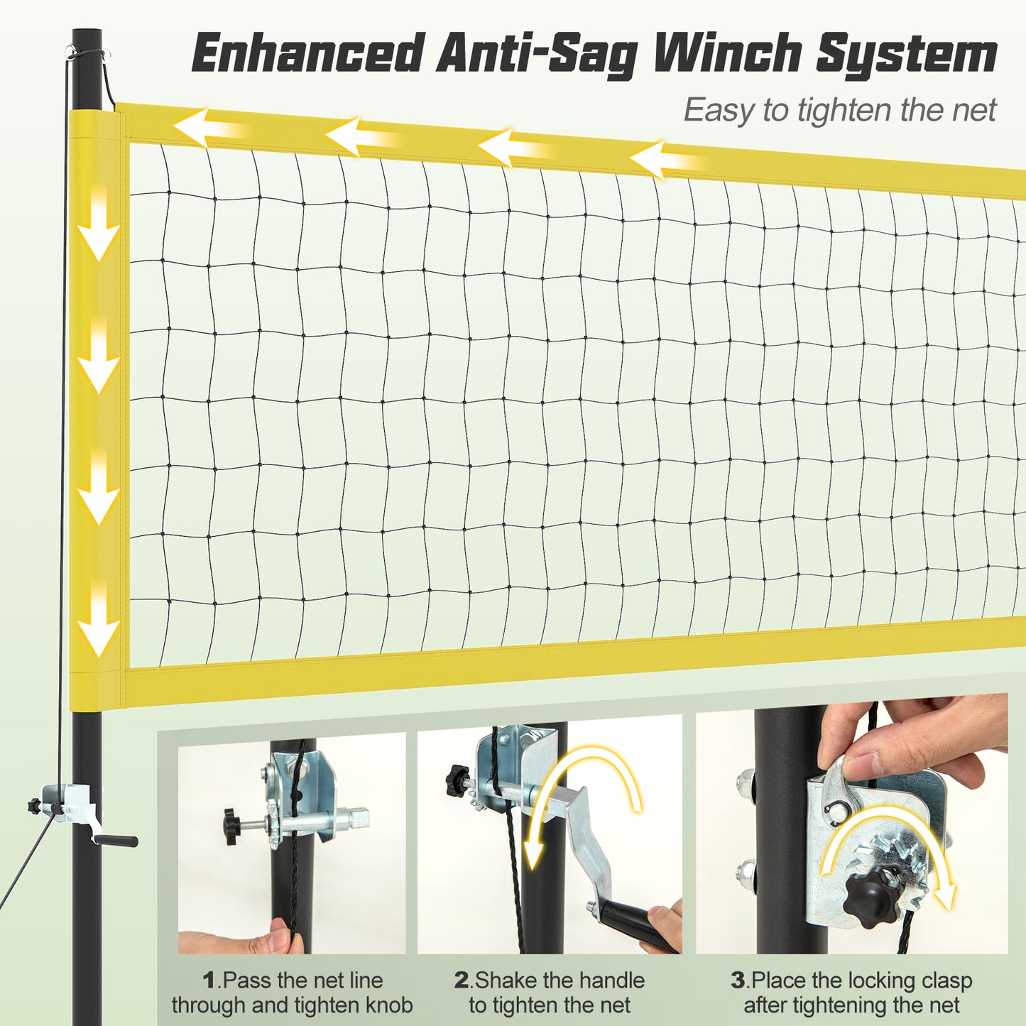 Portable Outdoor Volleyball Net Set Heavy-Duty Volleyball Net System, Yellow Sport Equipments at Gallery Canada