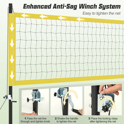 Portable Outdoor Volleyball Net Set Heavy-Duty Volleyball Net System, Yellow Sport Equipments at Gallery Canada