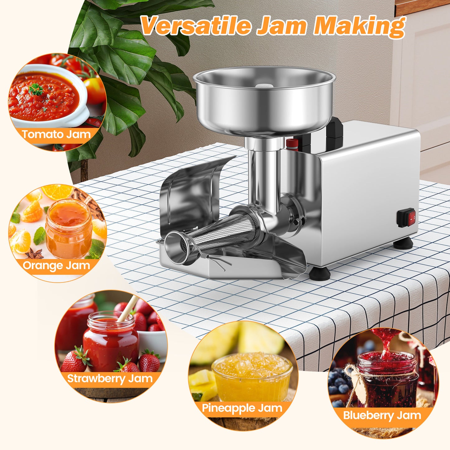 450W Electric Tomato Strainer, Stainless Steel Sauce Maker, Silver Food Grinders & Mills at Gallery Canada