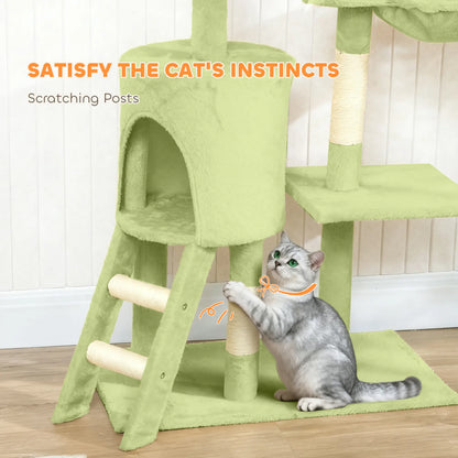 53 Inch Cat Tree Tower, Kitten Activity Centre, Green Cat Towers at Gallery Canada