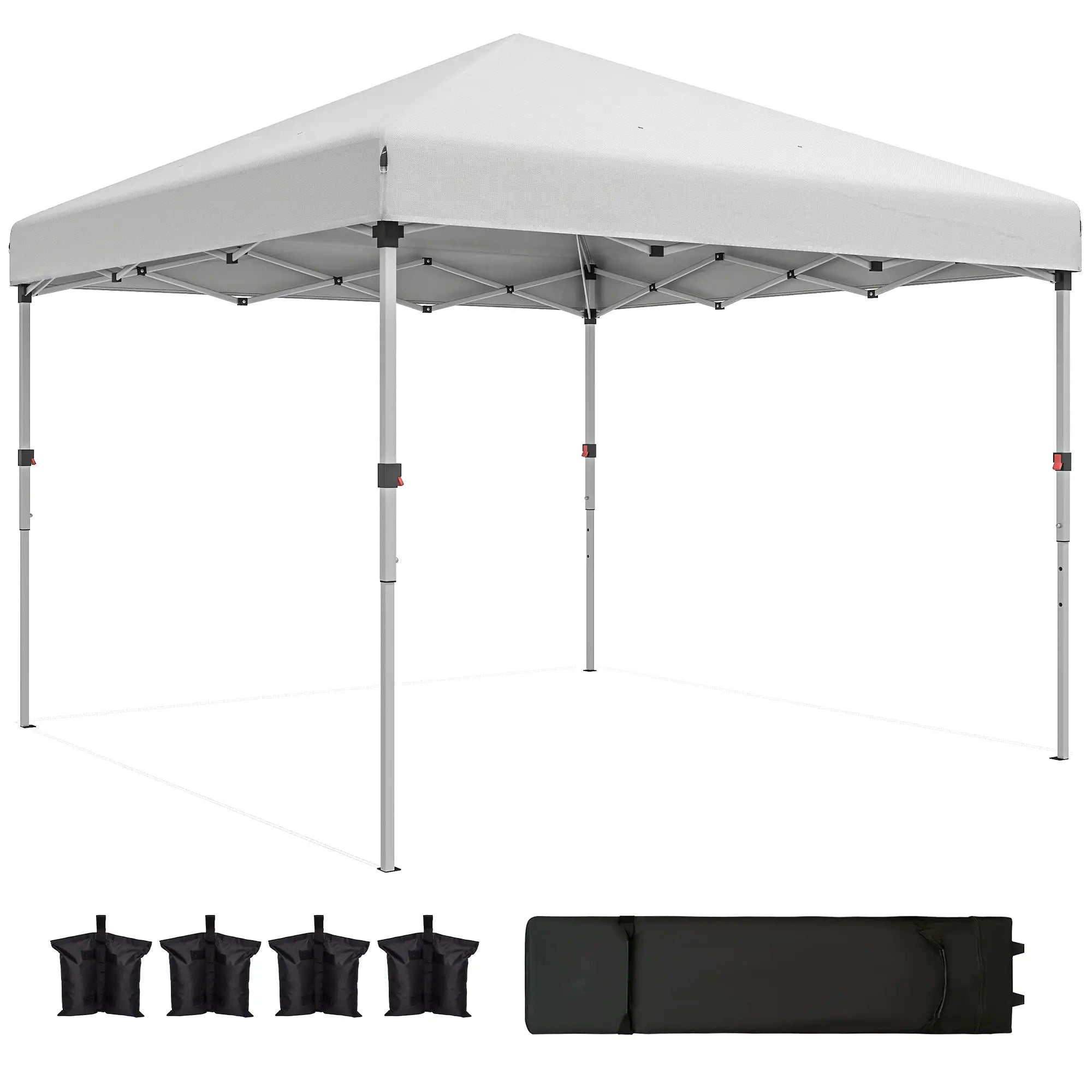 10' x 10' Pop Up Canopy, Sidewalls, Roller Bag, Adjustable Height, White Pop Up Canopies White at Gallery Canada