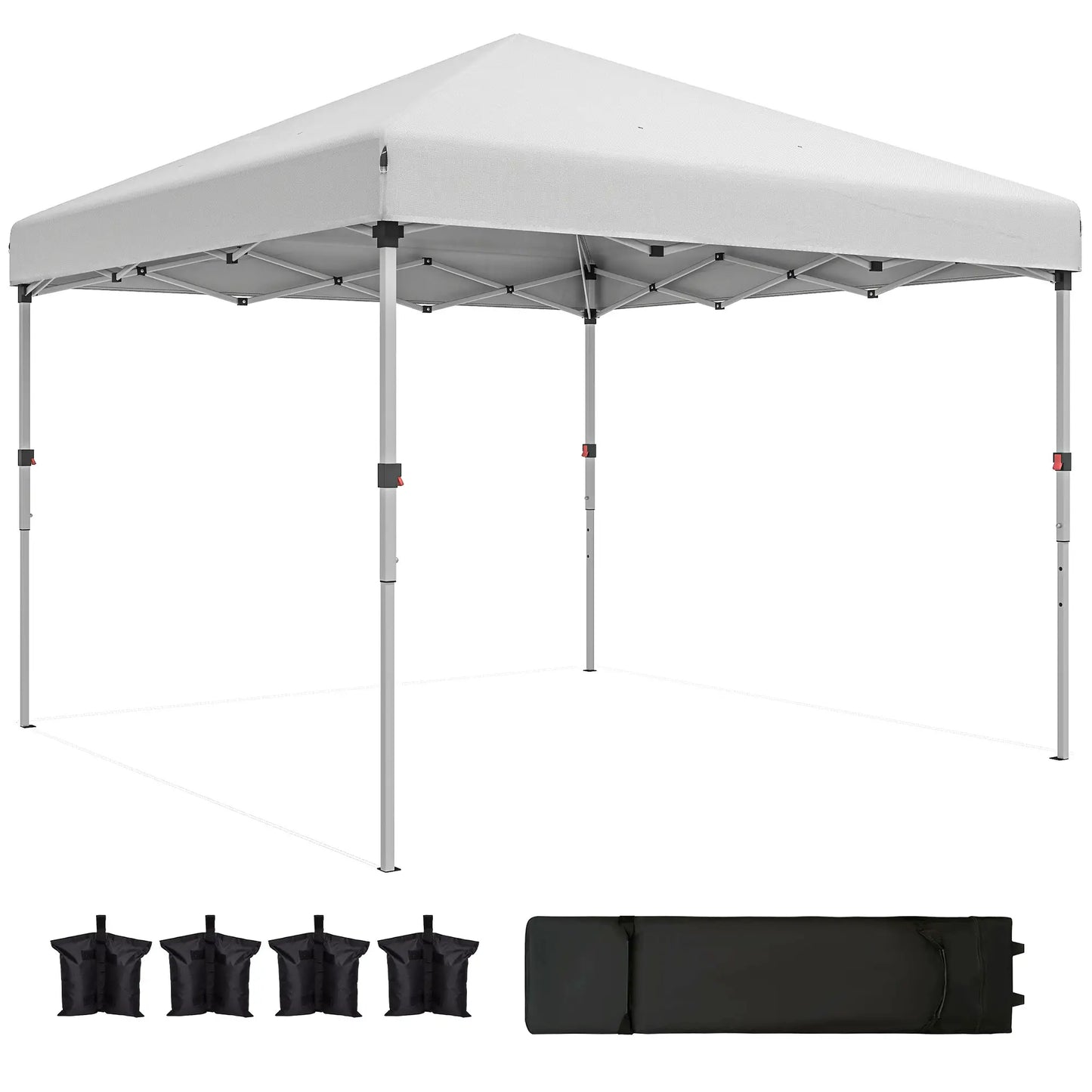 10' x 10' Pop Up Canopy, Sidewalls, Roller Bag, Adjustable Height, White Pop Up Canopies White at Gallery Canada