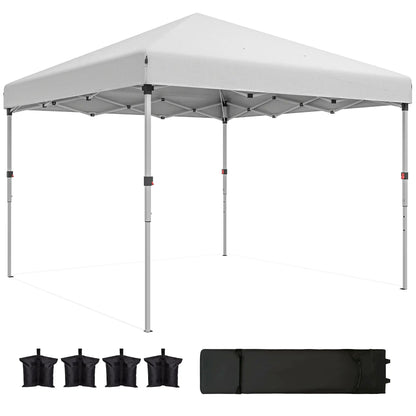 10' x 10' Pop Up Canopy, Sidewalls, Roller Bag, Adjustable Height, White Pop Up Canopies White at Gallery Canada