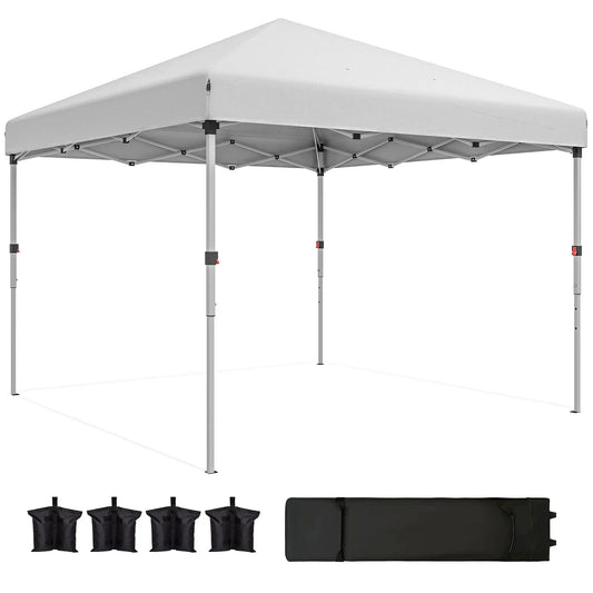 10' x 10' Pop Up Canopy, Sidewalls, Roller Bag, Adjustable Height, White Pop Up Canopies White at Gallery Canada