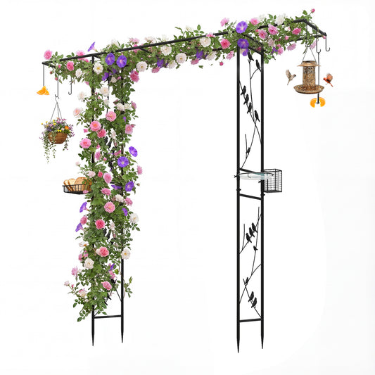 84 Inch Garden Arbor Feeding Station, Black Plant Supports Black at Gallery Canada