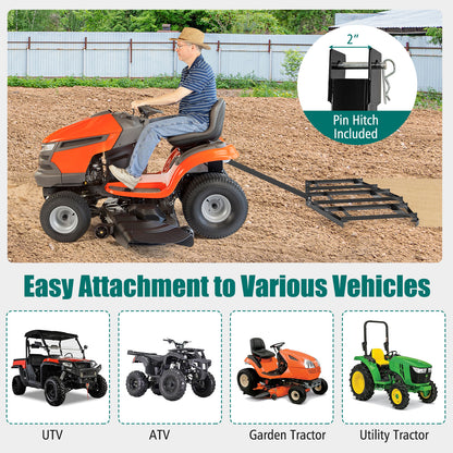 84" Wide Driveway Drag Tow Behind Landscape Leveling Rake, Black Lawn Care Tools at Gallery Canada
