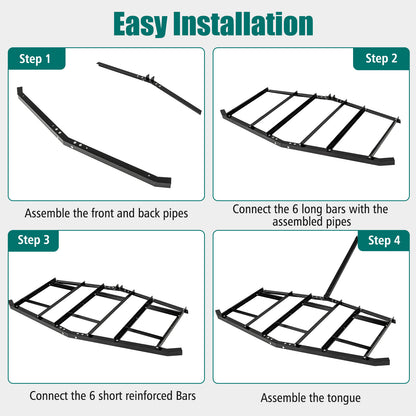 84" Wide Driveway Drag Tow Behind Landscape Leveling Rake, Black Lawn Care Tools at Gallery Canada