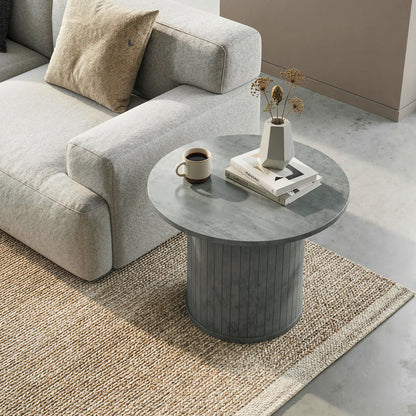 Round Coffee Table, 24", Cement Grey Coffee Tables at Gallery Canada