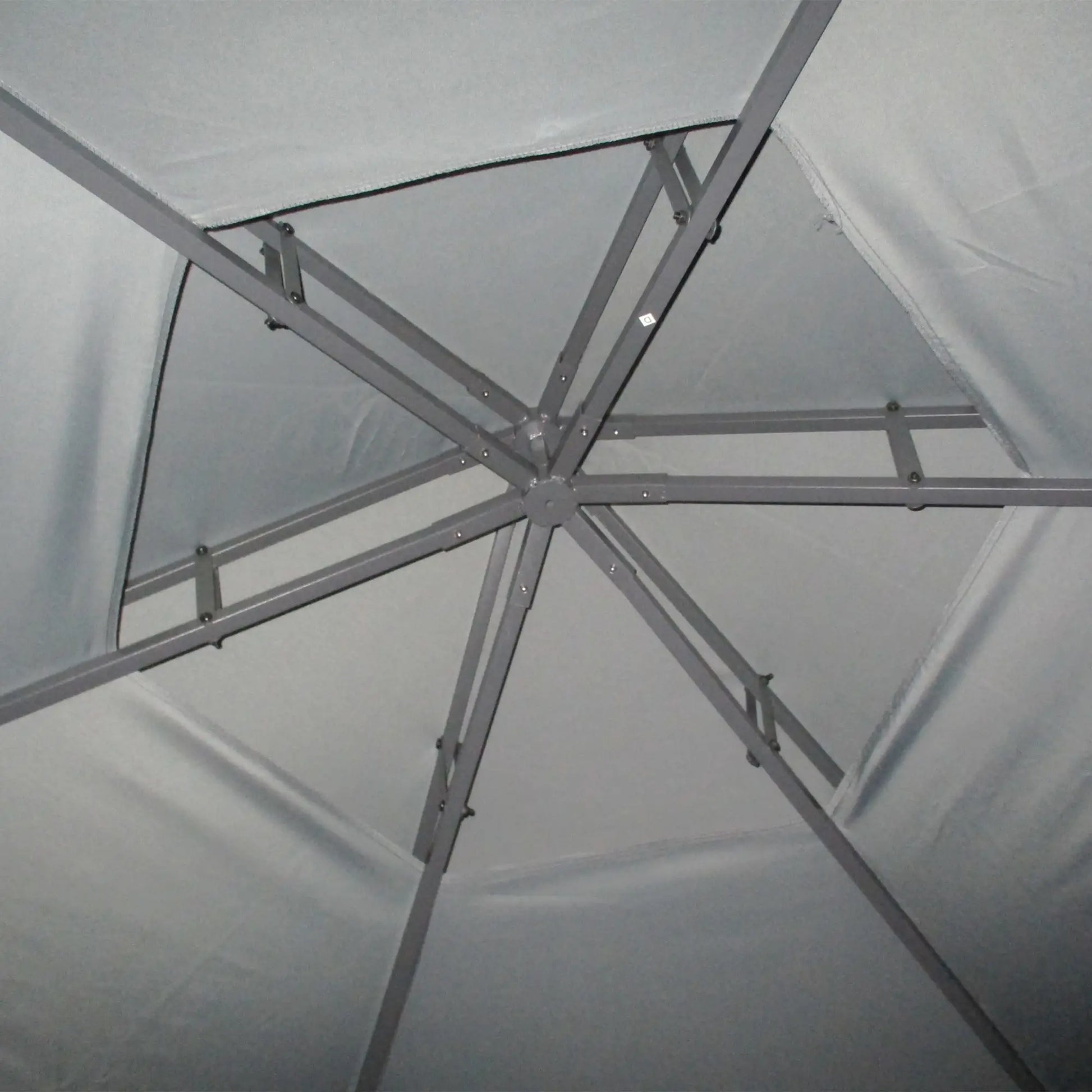 13ft Hexagon Gazebo, Outdoor Canopy Shelter, Netting, Shaded Curtains, Grey Gazebos at Gallery Canada
