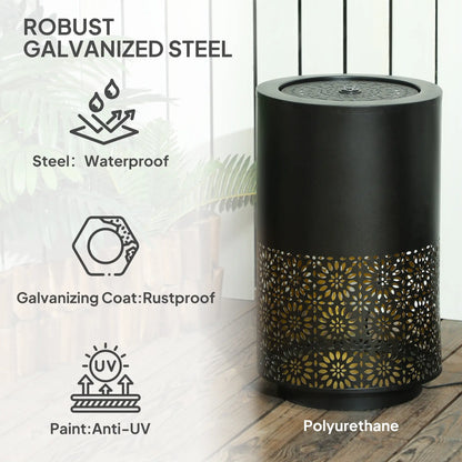 21" Tall Garden Waterfall Fountain, LED Lights, Adjustable Flow, Black Water Fountains at Gallery Canada