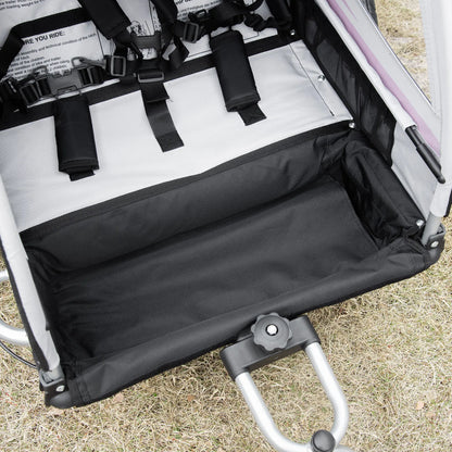 2 Seat Bike Trailer, Double Jogging Stroller, Handbrake, Red Kids Bike Trailers at Gallery Canada