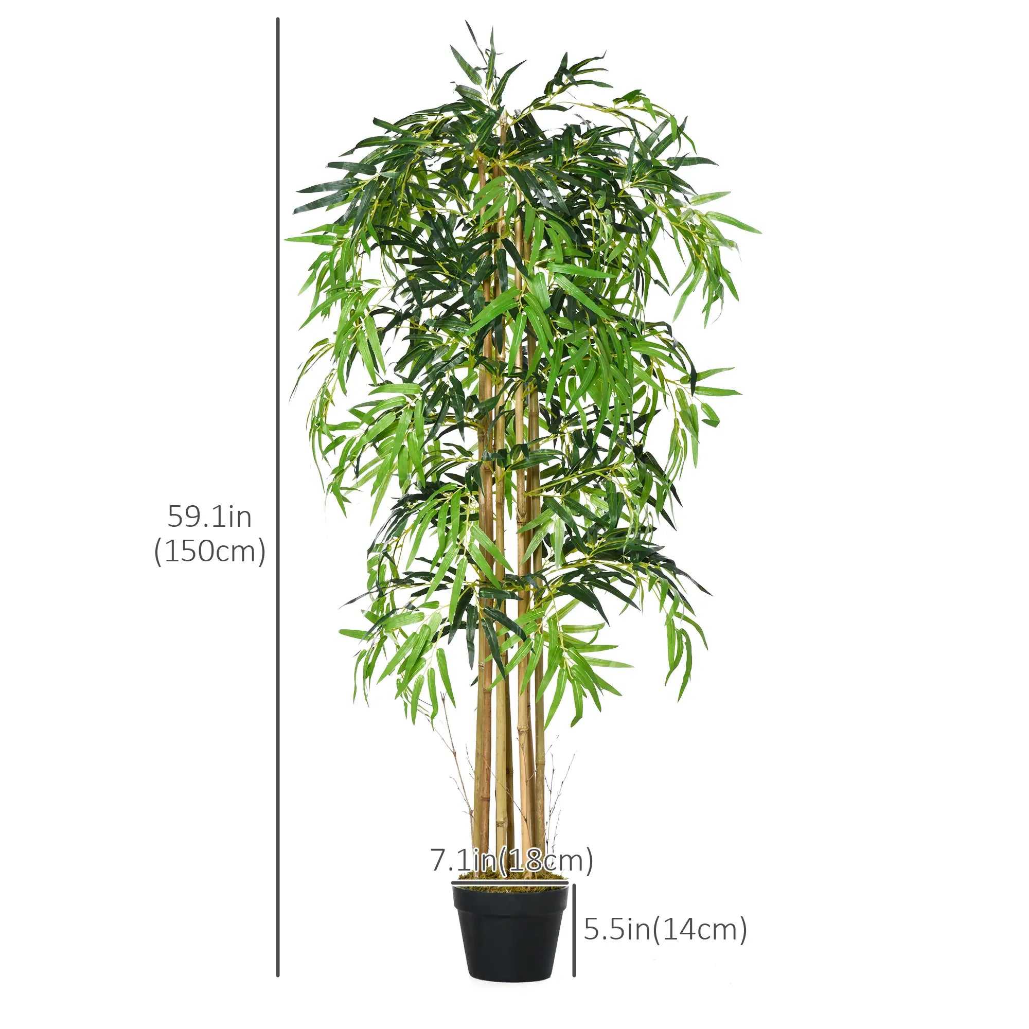Set of 2 5FT Artificial Bamboo Trees in Pot, Home Office Decor, Green Artificial Trees at Gallery Canada