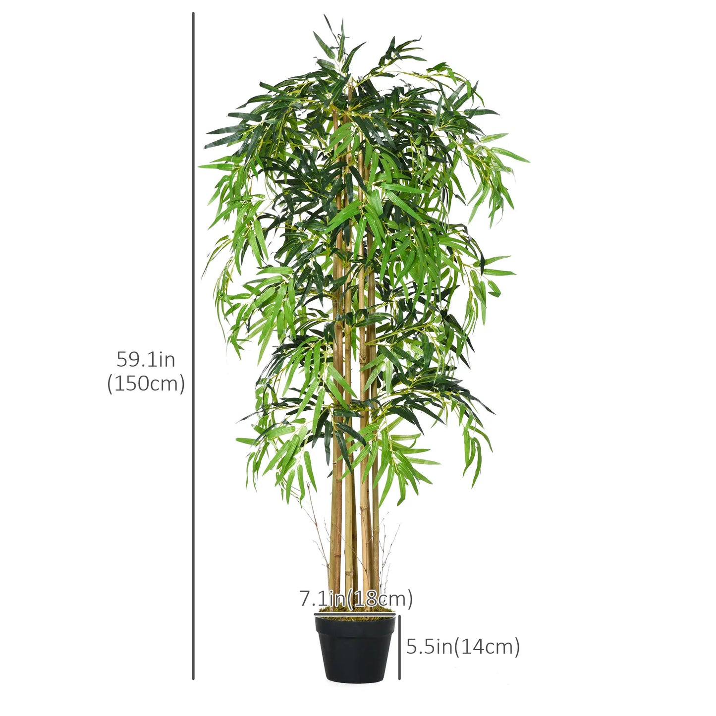 Set of 2 5FT Artificial Bamboo Trees in Pot, Home Office Decor, Green Artificial Trees at Gallery Canada