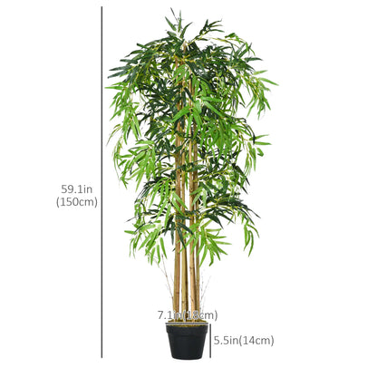 Set of 2 5FT Artificial Bamboo Trees in Pot, Home Office Decor, Green Artificial Trees at Gallery Canada