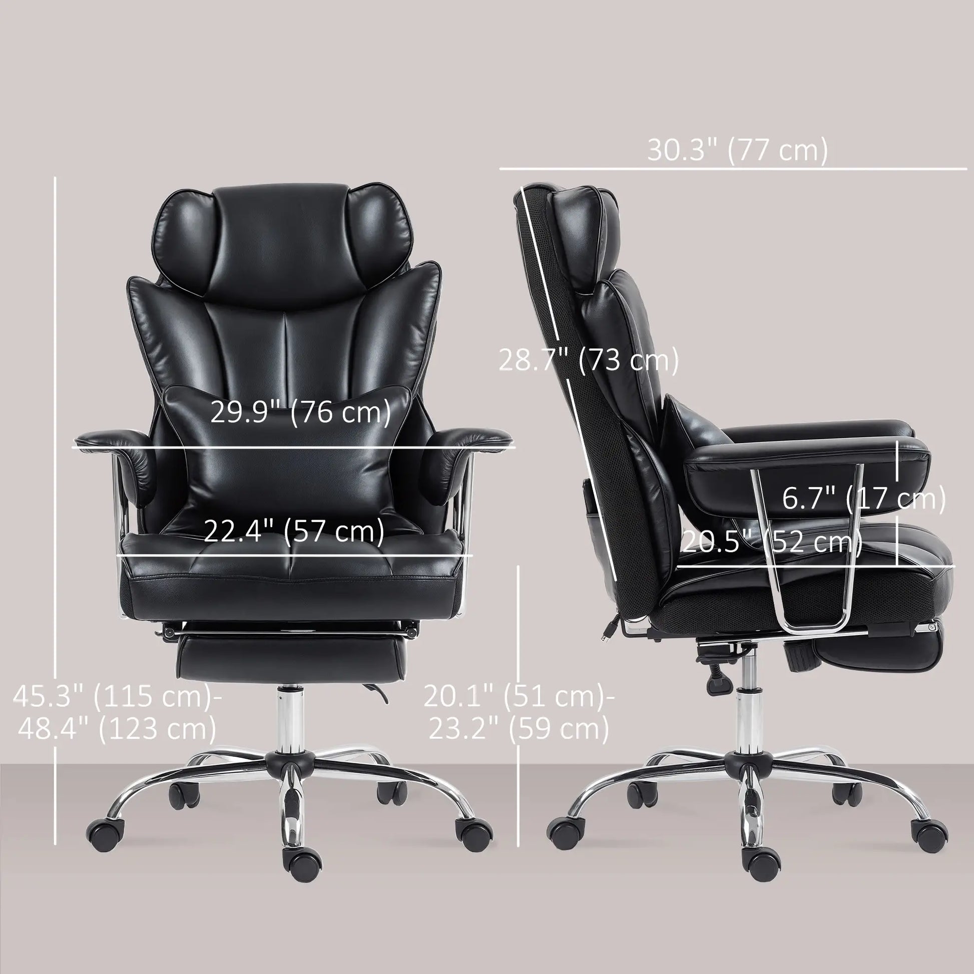 400LBS Massage Office Chair, 6-Point Vibration, Footrest, Lumbar Support, Black Massage Chairs at Gallery Canada