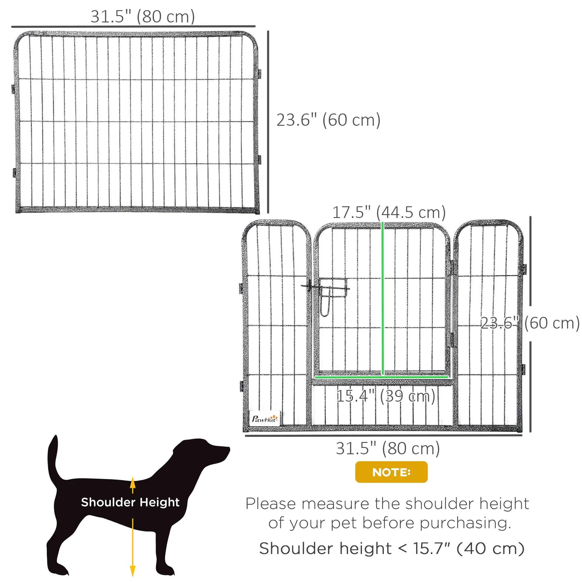 Heavy Duty Dog Playpen, 16 Panels, 2 Doors, 23.5