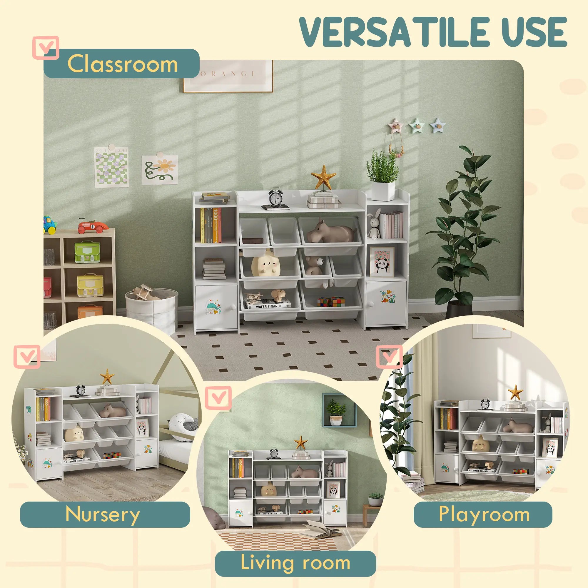 Kids Toy Organizer With 8 Removable Bins, Bookshelf, White Bookshelves & Bookcases at Gallery Canada