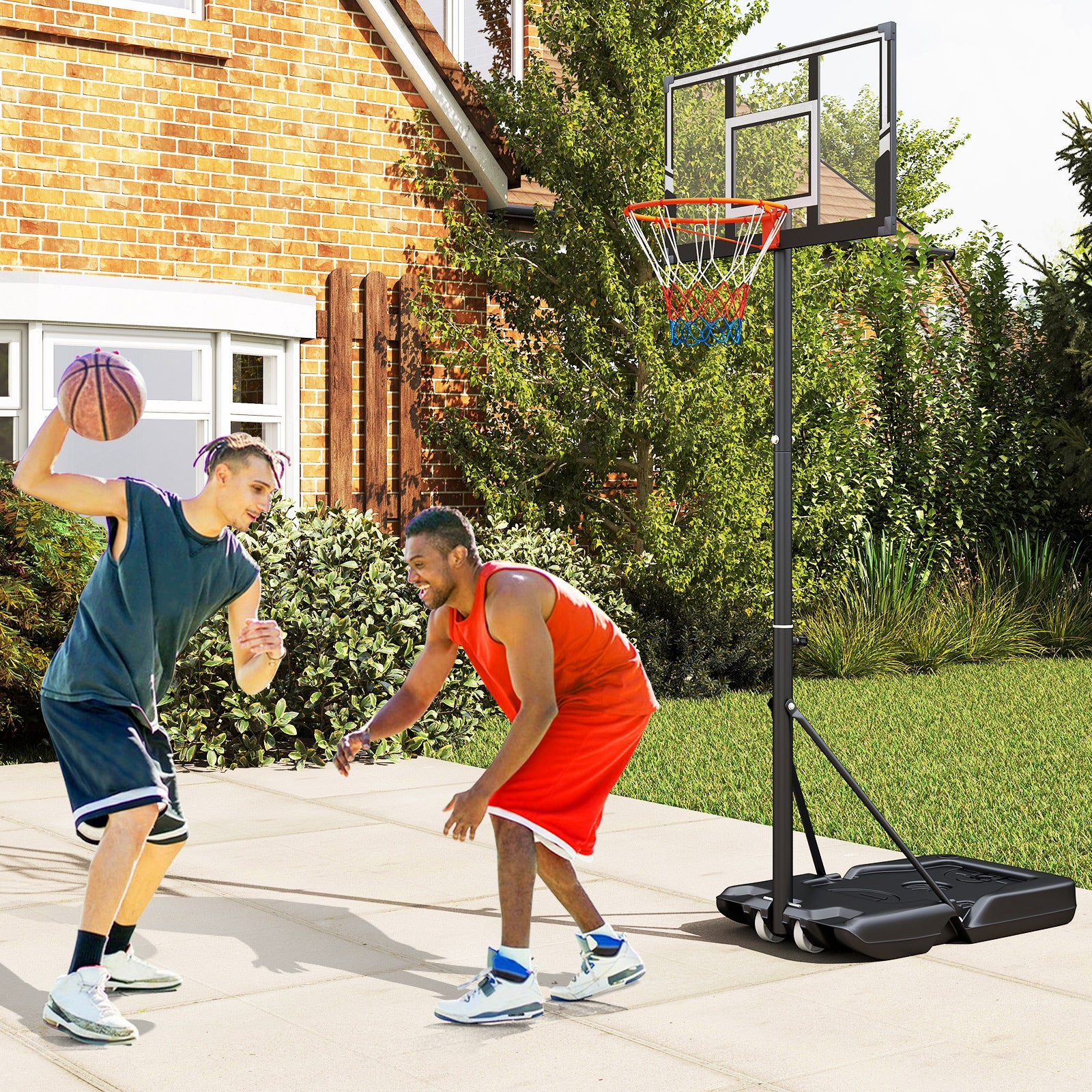 Portable Basketball Hoop, Adjustable 3.3-10 Feet, Black Sport Equipments at Gallery Canada