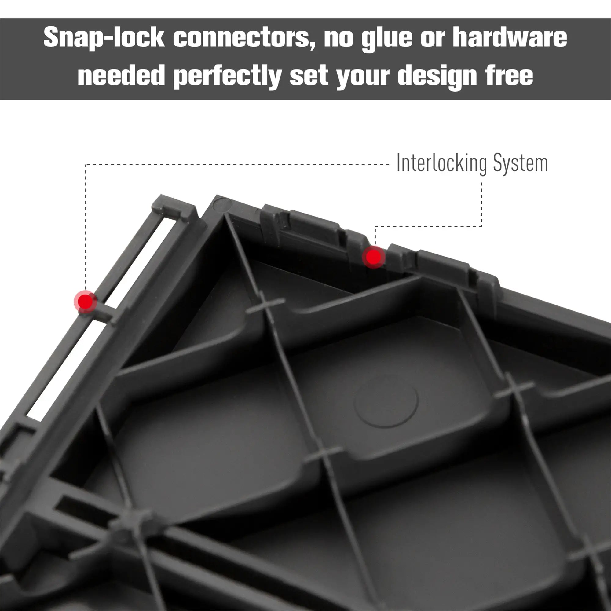 9 Pcs PP Interlocking Deck Tile, 12 x 12, Indoor Outdoor, Black Deck Tiles at Gallery Canada