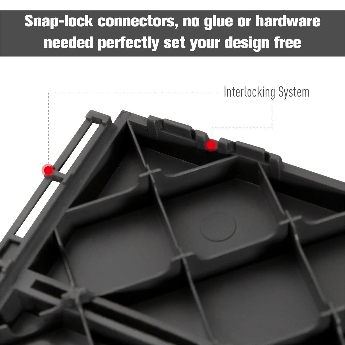 9 Pcs PP Interlocking Deck Tile, 12 x 12, Indoor Outdoor, Black Deck Tiles at Gallery Canada