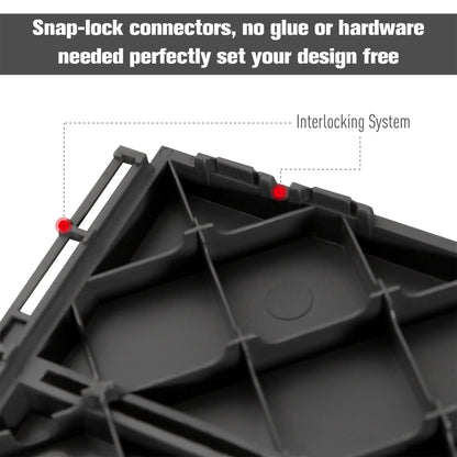 9 Pcs PP Interlocking Deck Tile, 12 x 12, Indoor Outdoor, Black Deck Tiles at Gallery Canada
