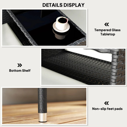 PE Rattan Loveseat with Cushion, Mid-Table, Cream White Patio Chairs at Gallery Canada