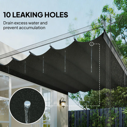 Retractable Pergola Canopy Cover, 10' x 13', Dark Grey Gazebo Canopy Replacement at Gallery Canada