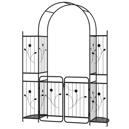 Garden Arch With Gate, Planter Shelves, Trellises, 87-Inch Plant Supports Options at Gallery Canada