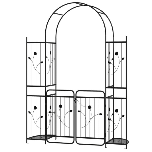 Garden Arch With Gate, Planter Shelves, Trellises, 87-Inch Plant Supports Options at Gallery Canada