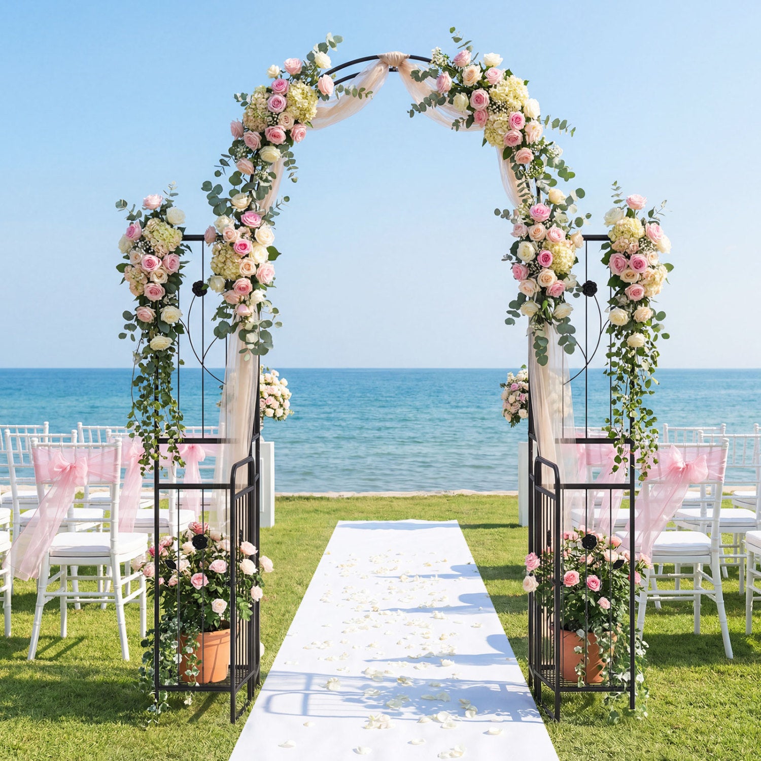 Garden Arch With Gate, Planter Shelves, Trellises, 87-Inch Plant Supports at Gallery Canada