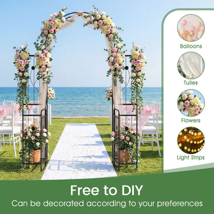 Garden Arch With Gate, Planter Shelves, Trellises, 87-Inch Plant Supports at Gallery Canada
