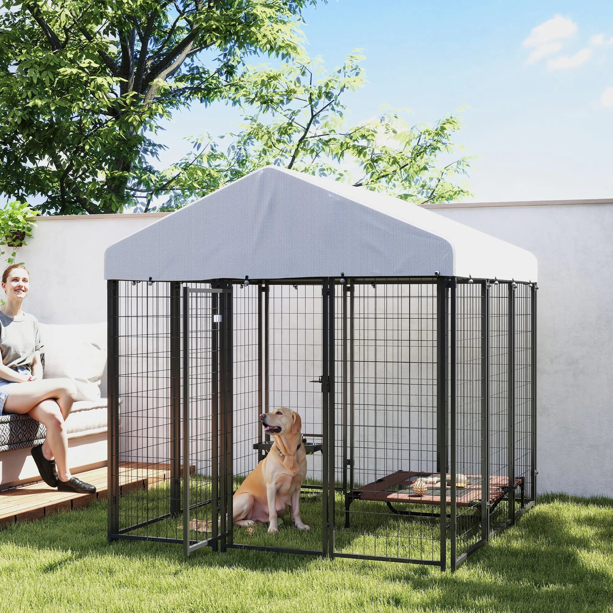 Outdoor Dog Kennel, Waterproof UV-Resistant Cover, 6 x 6 x 6 ft Houses, Kennels & Pens at Gallery Canada