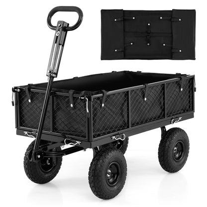 880 Lbs Utility Wagon, Flatbed With Removable Oxford Cloth Liner, Black Garden Carts Black at Gallery Canada
