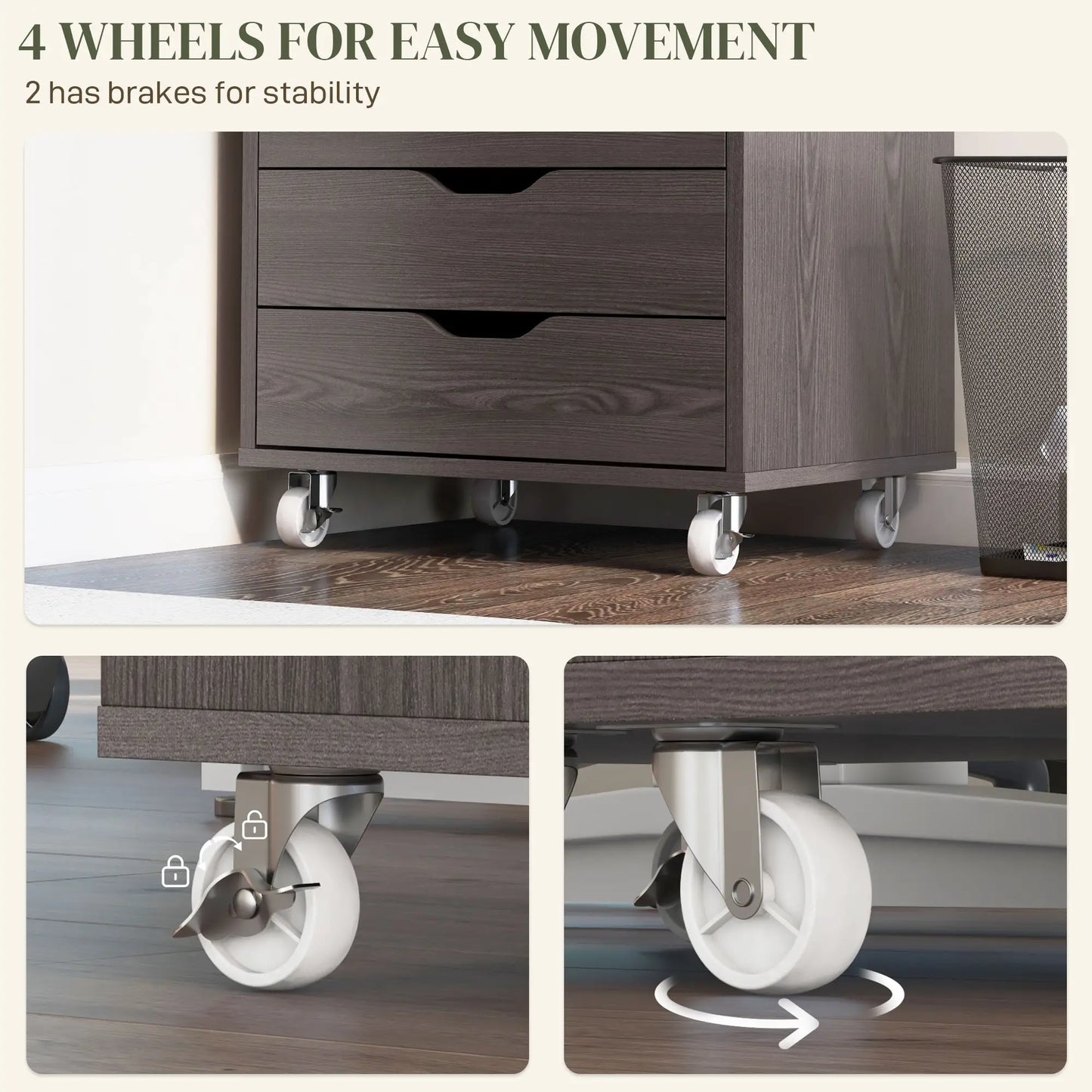 7-Drawer Vertical File Cabinet, 18.7"x15.6"x35.4", Wood Grain, Grey Office Cabinets & Cupboards at Gallery Canada