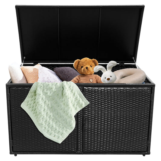 88 Gallon Rattan Storage Container Box, Black Sheds & Outdoor Storage Black at Gallery Canada