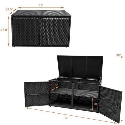 88 Gallon Rattan Storage Container Box, Black Sheds & Outdoor Storage at Gallery Canada