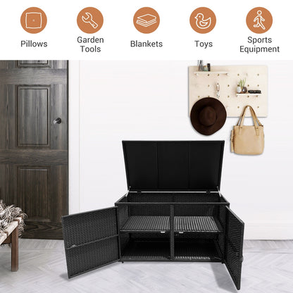 88 Gallon Rattan Storage Container Box, Black Sheds & Outdoor Storage at Gallery Canada