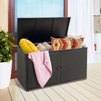 88 Gallon Rattan Storage Container Box, Black Sheds & Outdoor Storage at Gallery Canada