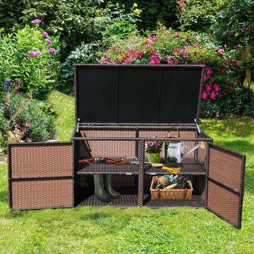 88 Gallon Rattan Storage Container Box, Brown