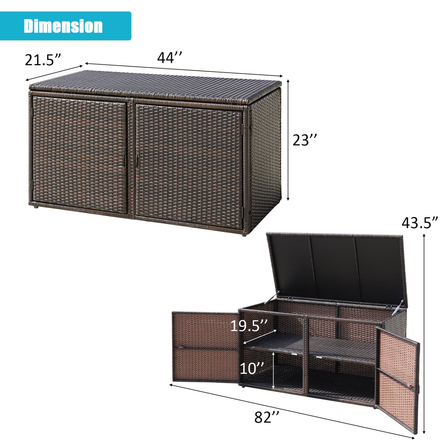 88 Gallon Rattan Storage Container Box, Brown Sheds & Outdoor Storage at Gallery Canada