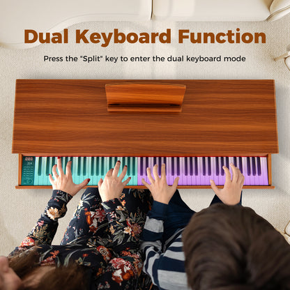 88-Key Graded Hammer Action Weighted Keyboard with Push-pull Drawer, Brown Pianos & Keyboards at Gallery Canada