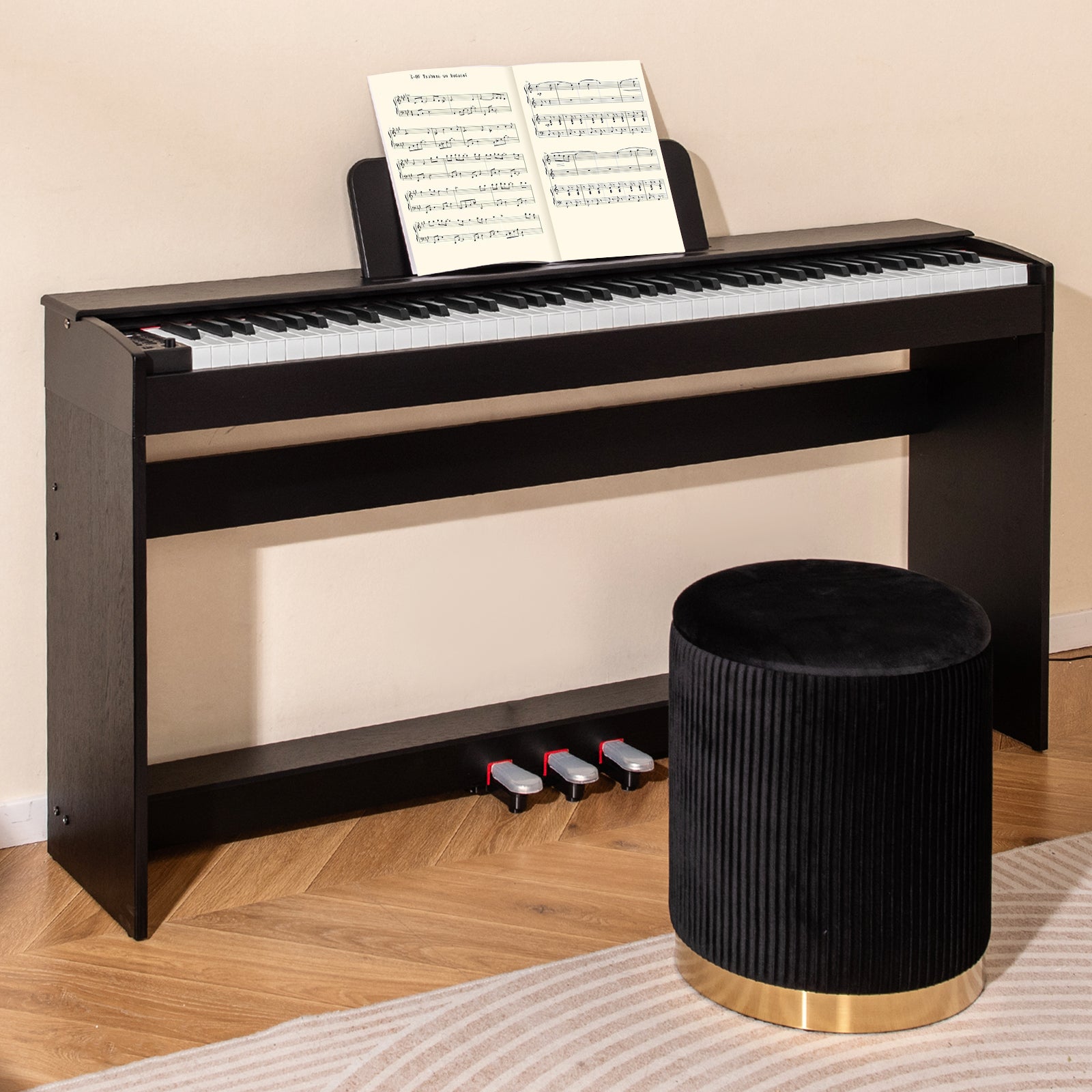 88-Key Hammer Action Weighted Keyboard, Furniture Stand, Black Pianos & Keyboards at Gallery Canada